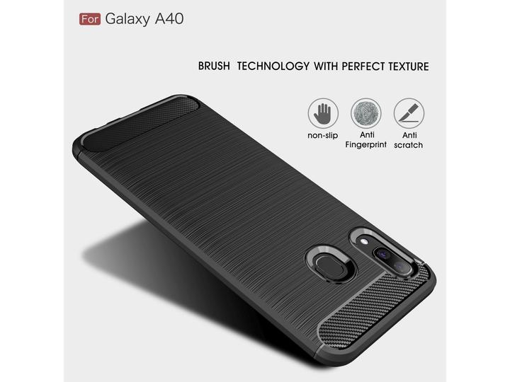 Produktbild Screenguard Samsung Galaxy A40 Hülle Carbon Brushed Soft TPU (Samsung Galaxy A40)