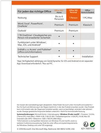 Image du produit Microsoft Office 365 Personal (1 Utilisateur, 12 mois)