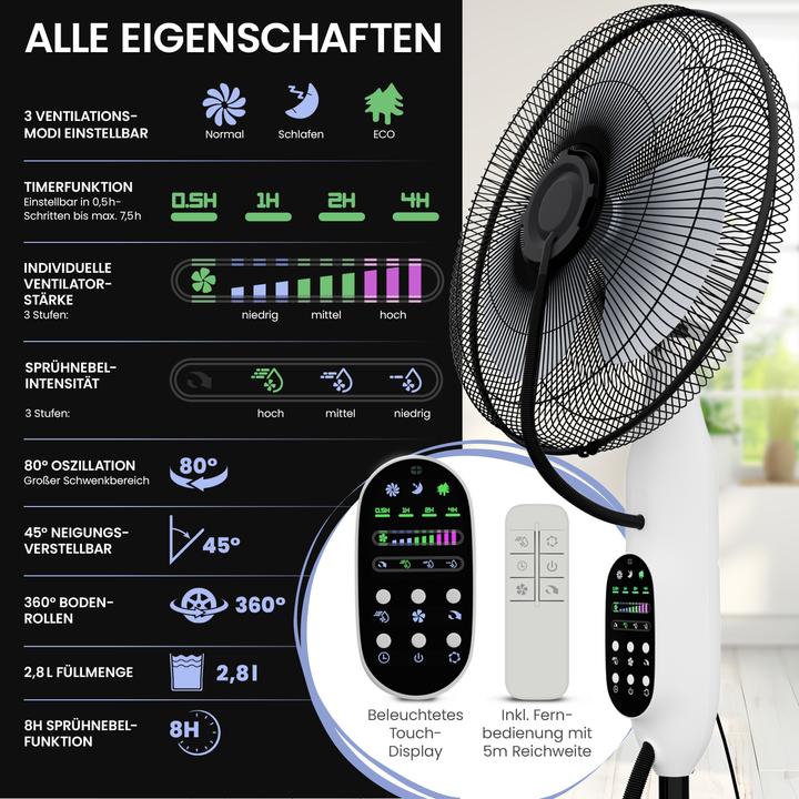 Actual product image Eloneo Standventilator mit Luftbefeuchtung
