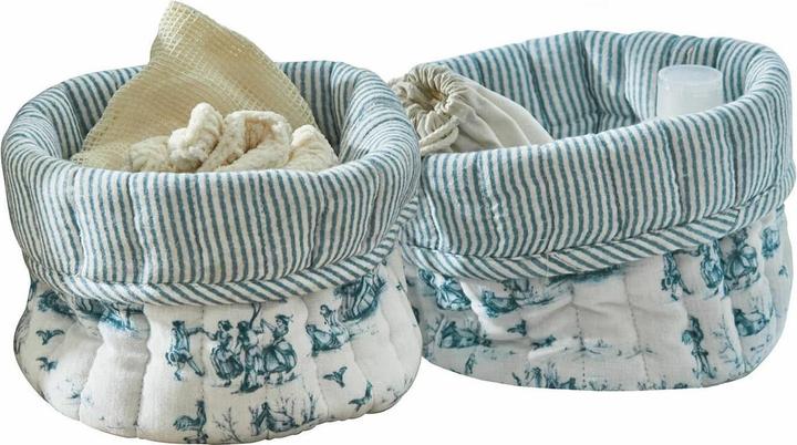 Image du produit Loberon Korb 2er Set Emilie blau/creme (2 x, 15 cm, H)