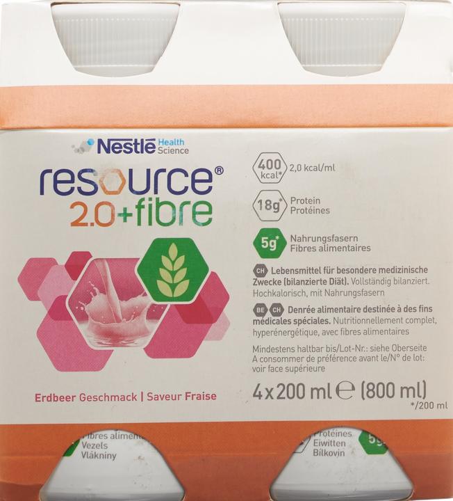 Produktbild Resource 2.0+Fibre Drink Erdbeer (Erdbeere, 4 x)