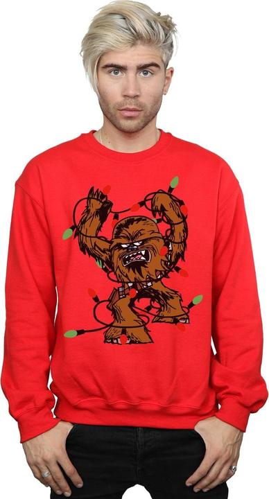 Actual product image Star Wars Mens Chewbacca Christmas Fairy Lights Sweatshirt (XXL)