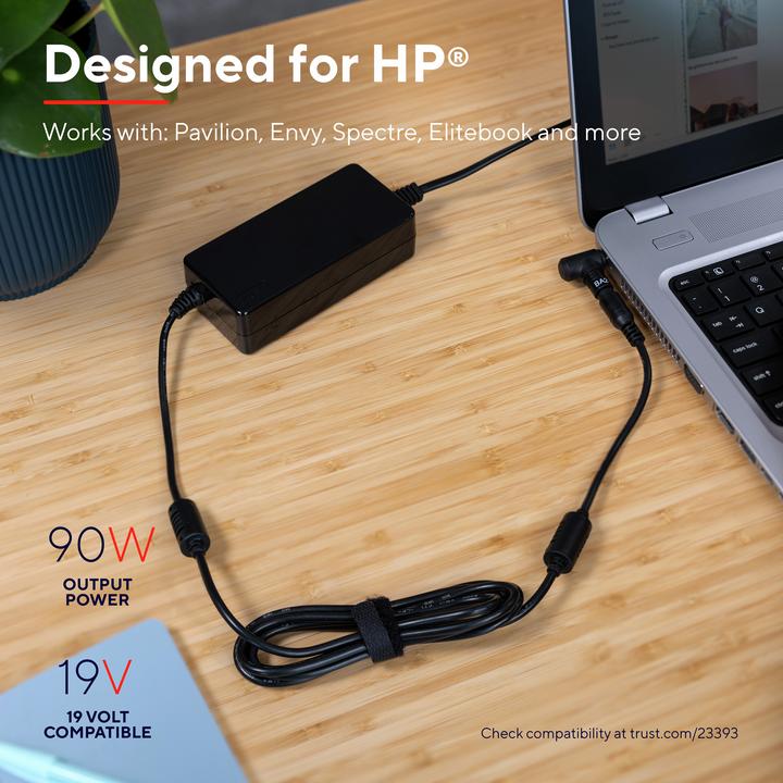 Actual product image Trust Power supply 90 W Maxo for HP Notebooks (90 W)