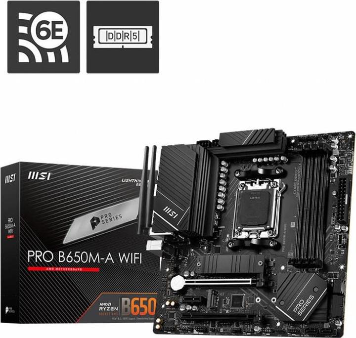 Actual product image MSI Pro B650M-A WIFI (AM5, AMD B650, mATX)