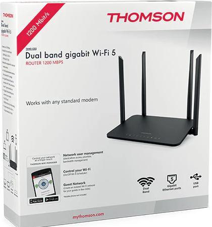 Actual product image Thomson Router Dual Band Gigabit Wi-Fi 5 1200Mbps