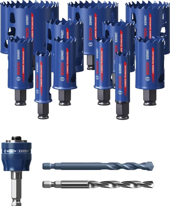 Actual product image Bosch Professional Zubehör EXPERT Tough Material hole saw set, 20/22/25/32/35/40/44/51/60/68/76 mm, 14 pcs. (44 millimetres, 60 millimetres, 32millimetre, 51 millimetres, 68 millimetres, 25 millimetres, 22 millimetres, 35 millimetres, 40 millimetres, 76 millimetres, 20 millimetres)