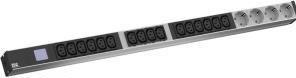 Actual product image Bachmann BN0500 48.26cm 19inch PDU 1U 16xC13 4x protective contact Power measurement connection CEE 16A bl