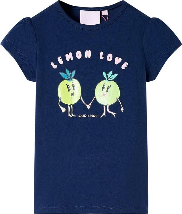 VidaXL Kinder-T-Shirt Marineblau 116,Material: 95 % Baumwolle. 5 (116)