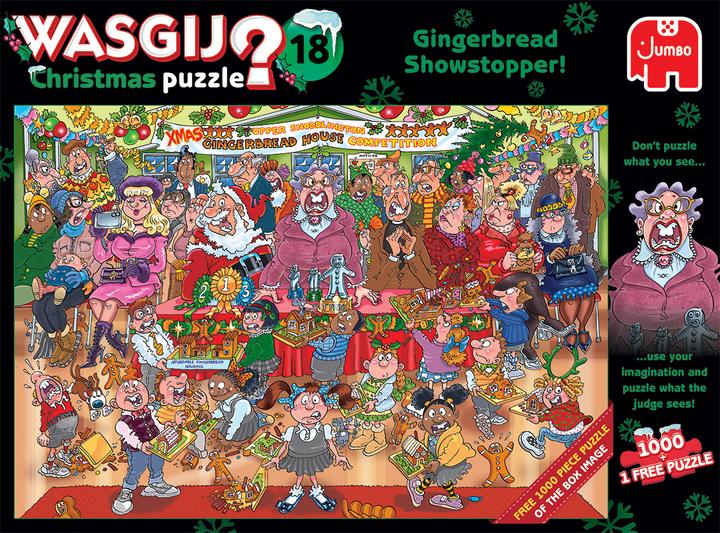 Produktbild Jumbo JUM25017 - Wasgij Weihnachten 18 - Gingerbread Showstopper, 2 Puzzles, 1000 Teile (1000 Teile)