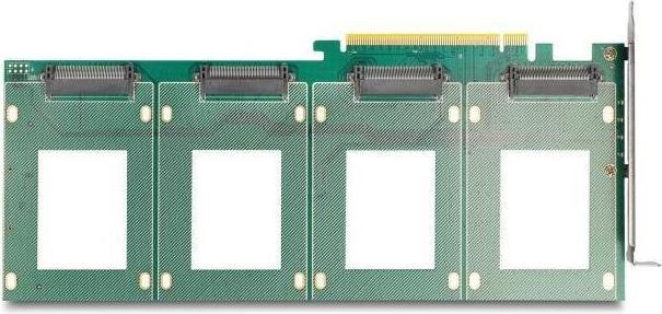 Productafbeelding Delock PCI Express 4.0 x16 kaart naar 4 x interne U.2 NVMe SFF-8639 - Bifurcatie (LxB: 288 x 122 mm)
