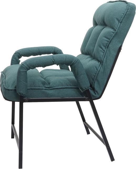 Produktbild Mendler Esszimmerstuhl HWC-K40, 160kg belastbar Rückenlehne verstellbar Metall - Stoff/Textil dunkelgrün