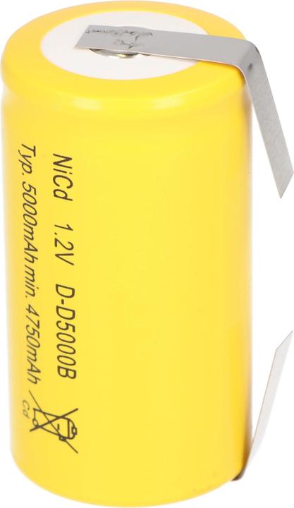 Image du produit AccuCell Akku KR-5000DEL Cadnica Mono mit Lötfahne in U-Form (1 pcs, Spécifique à l'appareil, 5000 mAh)