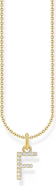 Actual product image Thomas Sabo Chain with gold-plated letter pendant F (750 yellow gold gilding, 925 sterling silver, 38 - 45 cm)