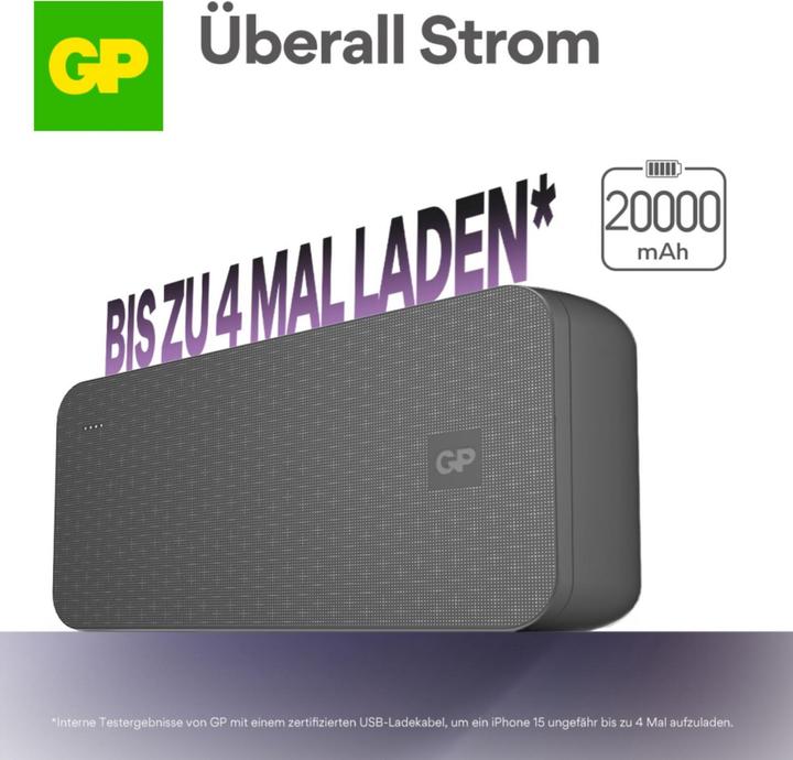 Image du produit GP Batteries GP PowerBank série B+ 20000 mAh noir (20000 mAh)
