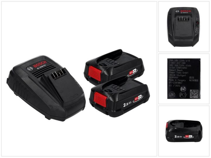 Produktbild Bosch Home & Garden Starter-Set PBA 18V (2x2,5Ah) + AL 1830 CV (18 V)