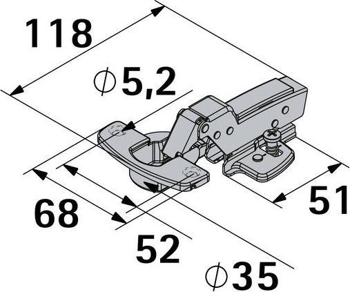 Immagine prodotto Hettich Sensys Topfscharnier mit integrierter Dmpfung, innenliegend 35 mm, 2 Stck