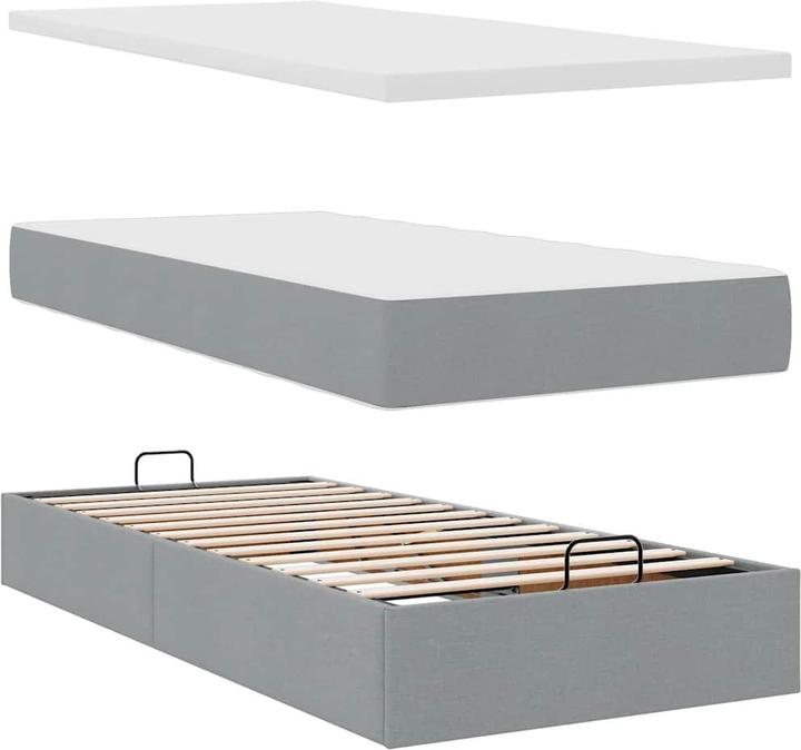 Immagine prodotto VidaXL Ottomana con materasso in tessuto grigio chiaro 100x200 cm (100 x 200 cm)