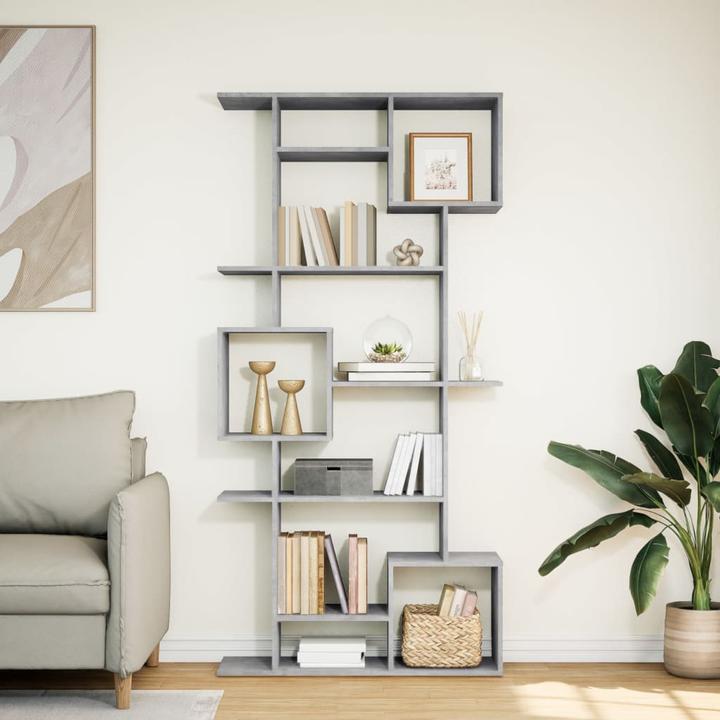 Actual product image VidaXL Bookcase Room divider Wall shelf Standing shelf Room divider Shelf Concrete grey (92 x 29 x 188 cm)