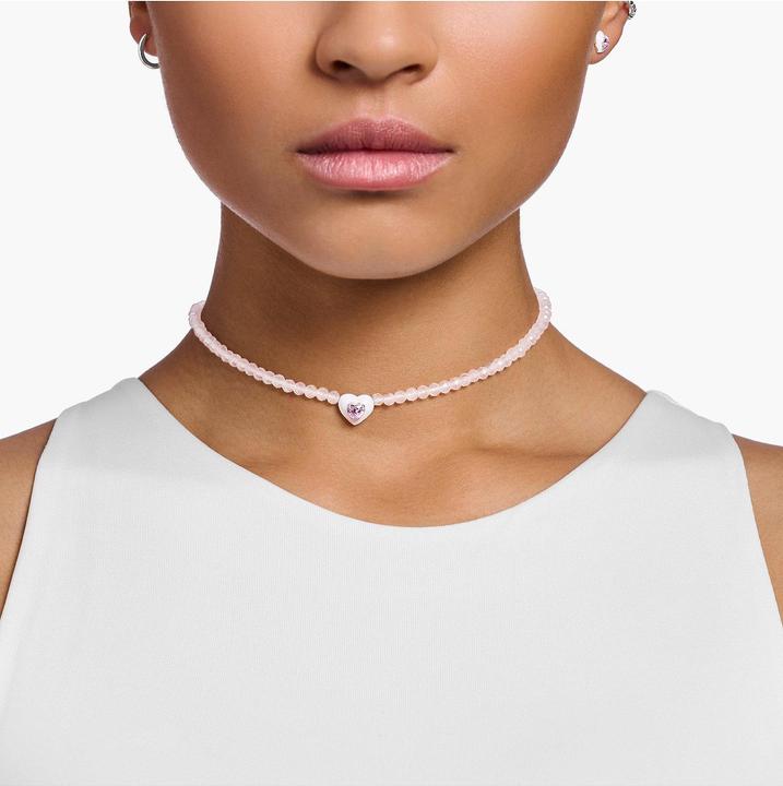 Image du produit Thomas Sabo Choker coeur avec perles roses (Argent 925, Émail, 34 - 42 cm)