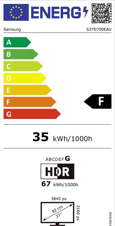 Label énergétique Samsung Viewfinity S7 - S70D (3840 x 2160 pixels, 37")