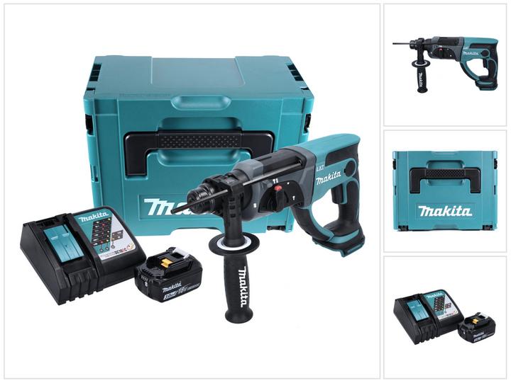Actual product image Makita BHR 202 Battery combi hammer 18V 2,0J SDS Plus in case - 3Ah battery, charger (Rechargeable battery operated)