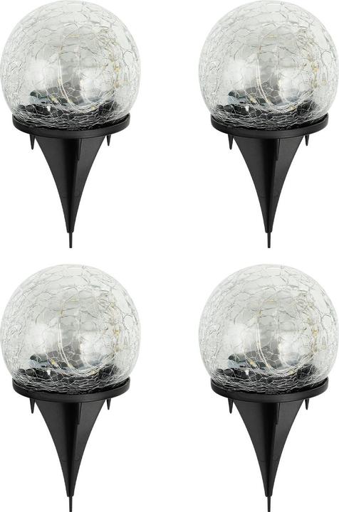 Actual product image HI Solar-Kugelleuchten Crackle Glas mit Erdspiess, 8er-Set
