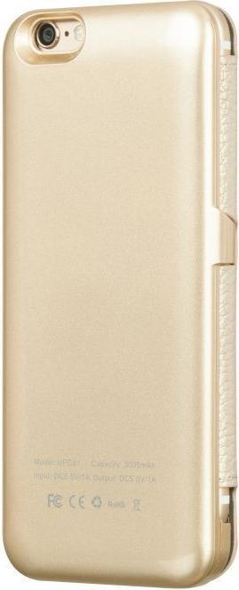 Produktbild Hoco iPhone 6 Ultra thin battery 3000mAh with leather case gold (Apple iPhone 6)