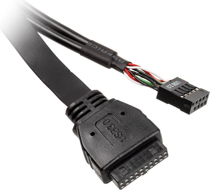 Produktbild Akasa Internes USB 3.0/2.0 auf externes USB-C und 2x USB 2.0 Typ-A Adapterkabel (0.99 m, USB 3.0, USB 2.0, USB 3.2 Gen 1)