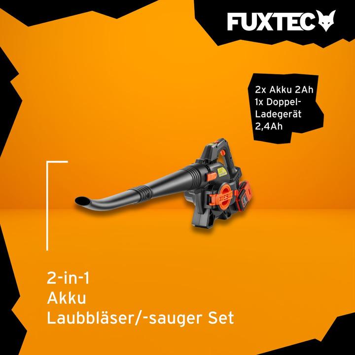 Actual product image Fuxtec 40 Volt 2in1 Akku-Laubbläser/-sauger Set FX-E2LBS-SET (Rechargeable battery operated, Vacuum cleaners & blowers)