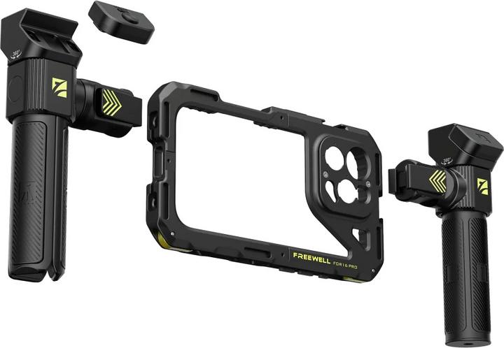 Freewell iPhone 16 Pro Genius Rig iPhone 16 Pro Genius Rig Cage, Tripod and Monopod Handles, Bluetooth Remote