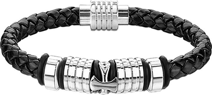 Immagine prodotto Star Piercing Bracciale in ecopelle nero con ciondolo a croce (Ecopelle, Acciaio chirurgico 316L, senza ottone)
