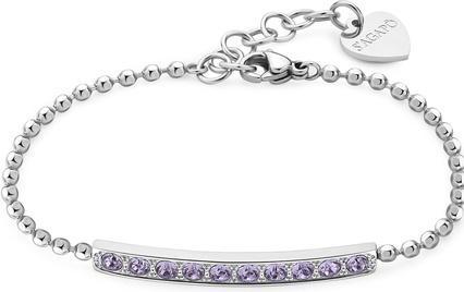 Sagapo S'AgapÃµ - Dazzly SDZ13 purple crystal glitter steel bracelet (18.50 cm, Edelstahl)