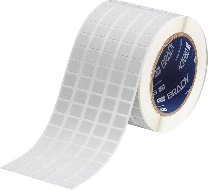 Actual product image Brady THT-12-428-10, metallised polyester, 12.70 x 11.10 mm, permanent, 5-lane (10000 E.)