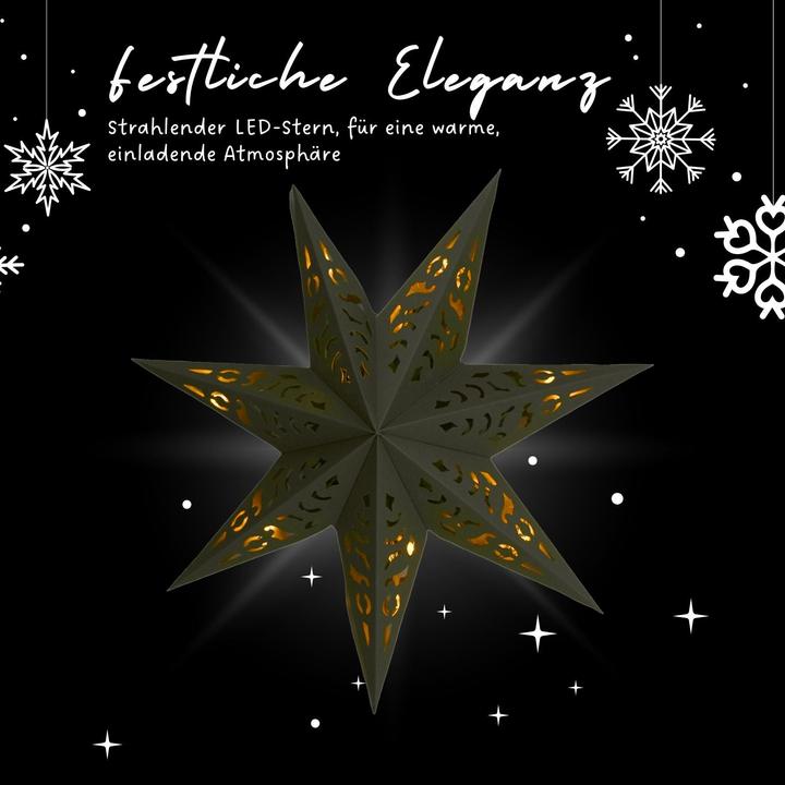 Produktbild Hermex LED Weihnachtsstern Leuchtstern Hanging Star Laterne Beleuchtung Faltstern