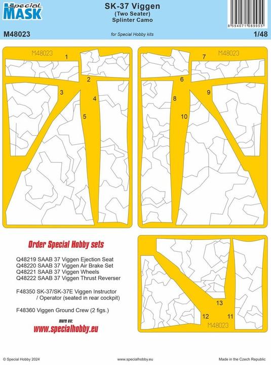 Actual product image Special Hobby SK-37 Viggen (Two Seater) Splinter Camo MASK