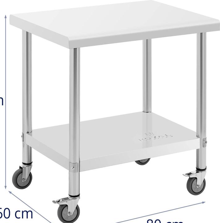 Actual product image Royal Catering Wheeled work bench - 60 x 80 cm - 135 kg load capacity - (60 cm, 80 cm)