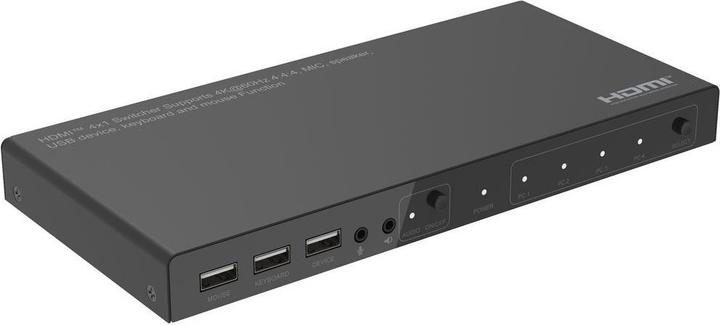 MicroConnect 4K@60Hz HDMI KVM switch, 4x1