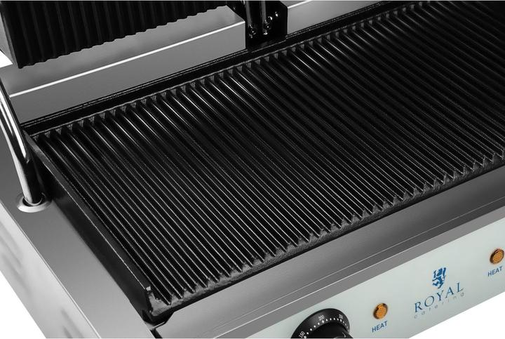 Image du produit Royal Catering Machine à panini nervurée double - 2 x 1 800 W
