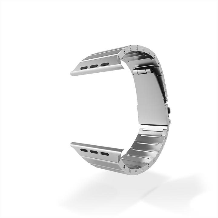 Produktbild Strap-it Smartwatch bandje - Geschikt voor Apple Watch luxe bandje - zilver - Horlogeband / Polsband (Titan)