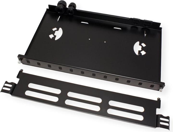 Actual product image Roline 48.30cm (19") FO chassis empty, 1 U, 12x SC-Simplex or LC-Duplex, black