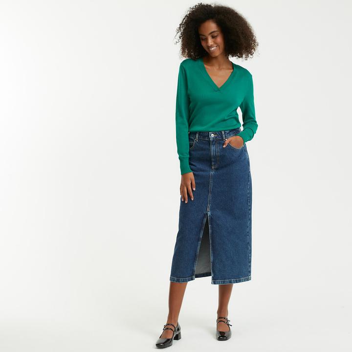 Image du produit La Redoute Collections Pull avec col en V (38)