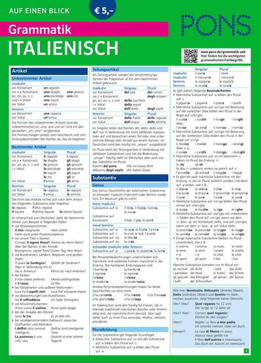 Actual product image PONS Grammatik auf einen Blick Italienisch (German, Susanne Godon, 2014)