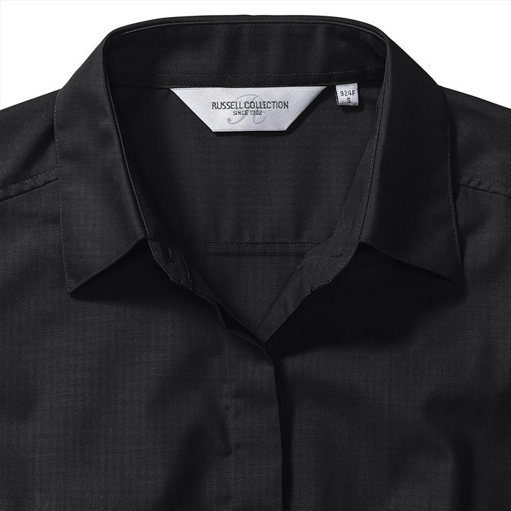 Produktbild Russell Collection Popelin Bluse Hemd Langarm pflegeleicht tailliert (L)