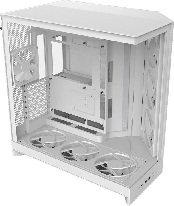 Actual product image NZXT H9 Flow RGB+ (2025) All White Midi Tower ATX Gaming Gehäuse weiss mit Glasfenster (ATX)