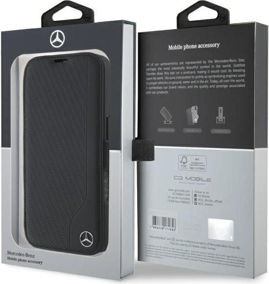 Image du produit Mercedes MEBKP16X23RBGVK iPhone 16 Pro Max 6.9" czarny/black Imitation cuir bois (Apple iPhone 16 Pro Max)