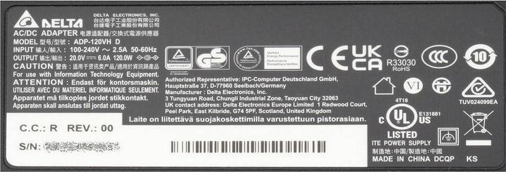 Actual product image Delta Electronics power supply ADP-120VH D Notebook power supply 120 W 20 V 6 A (120 W)