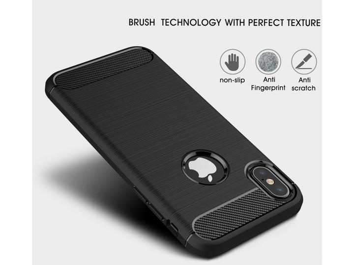 Produktbild Screenguard Apple iPhone XS Hülle Carbon Brushed Soft TPU (Apple iPhone XS)