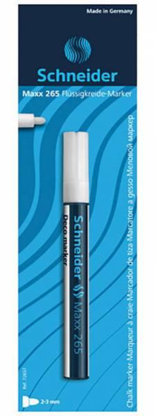 Produktbild Magni Schneider Maxx 265 Kreidestift (2-3 mm Strichstärke, feucht abwischbar, wasserbasiert, geruchsneu (Weiss, 3 mm, 1 x)
