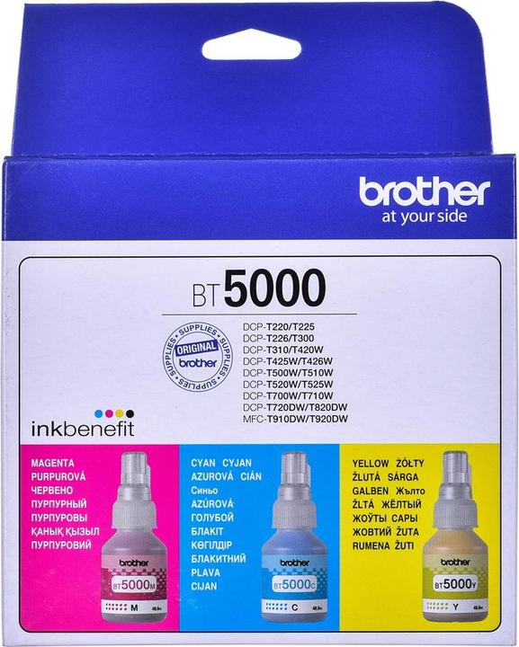 Actual product image Brother Tusz Zestaw CMY BT5000 Oryginał (BT5000CLVAL) (M, C, Y)