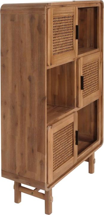 Produktbild Mendler Highboard HWC-M47, Staufächer, Rattan Akazie Massiv-Holz gebeizt 141x90x35cm 32kg (90 x 35 x 141 cm)